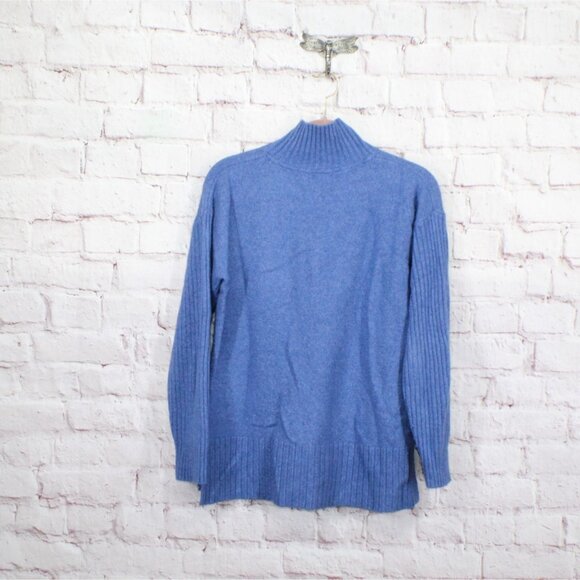 LL Bean The Essential Sweater Turtleneck Indigo Heather Size M - Picture 6 of 11